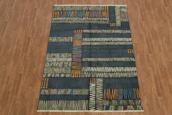 Authentic Handwoven Rug with Colorful Patterns for Contemporary Decor 6x9