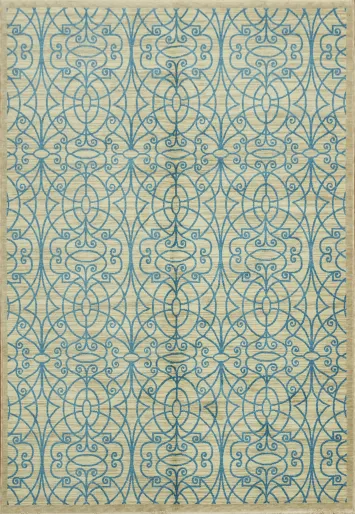 Elegant Blue-Patterned Rug for Contemporary Living Spaces 6x9