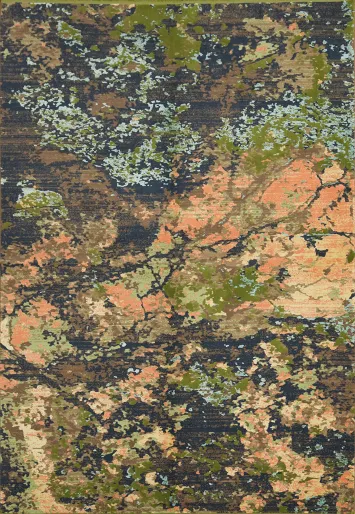 Abstract Nature-Inspired Rug with Earthy and Oceanic Hues 6x9