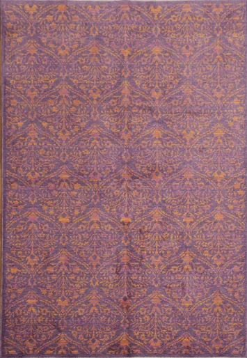 Elegant Lavish Purple Rug with Intricate Floral Patterning 6x9