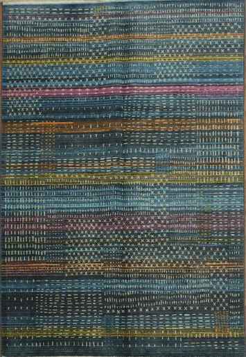 Artistic Vibrant Area Rug with Intriguing Patterns 6x9