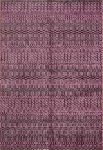 Luxurious Textured Plum Area Rug with Subtle Geometric Design 6x9