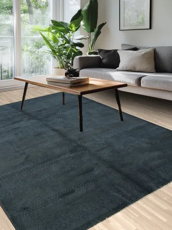 Elegant Dark Blue Rug for Contemporary Living Spaces 6x9