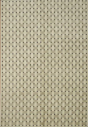 Stylish Checkered Cream and Black Area Rug 6x9