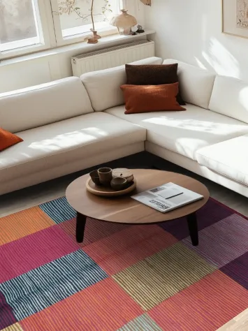 Contemporary Striped Area Rug for Living Room 6x9