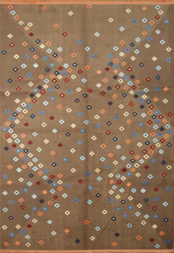 Versatile Earth Tone Rug with Contemporary Geometric Design 6x9