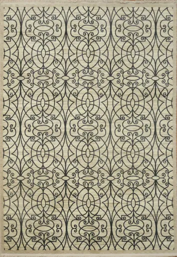Contemporary Rug Featuring Stylish Geometric Patterns 6x9
