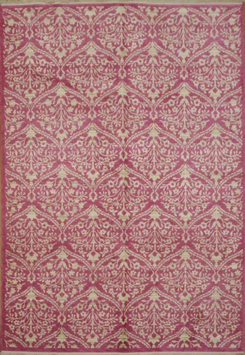 Elegant Floral Patterns on Luxurious Burgundy Area Rug 6x9