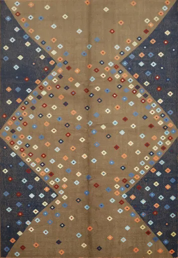 Diamond Pattern Gabbeh Design Turkish Area Rug 6x9