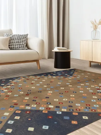 Diamond Pattern Gabbeh Design Turkish Area Rug 6x9