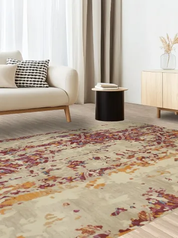 Modern Vintage Style Turkish Area Rug 6x9