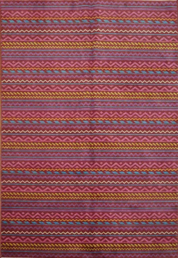 Add Vibrance with This Multicolored Zigzag Pattern Rug 6x9