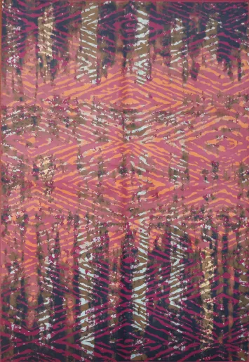 Modern Geometric Design Rug in Rich, Earthy and Orange Tones 6x9