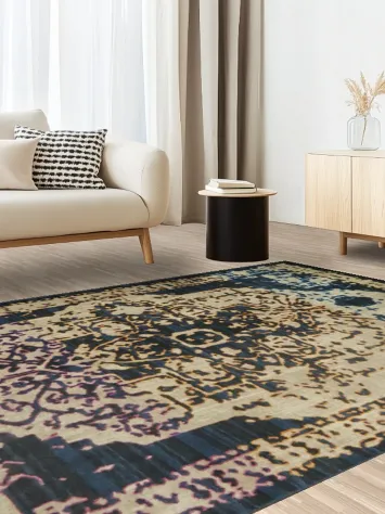 Antique Style Rug with Distressed Detailing for Classic Interiors 6x9