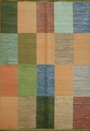 Vibrant Checkered Rug with Earthy Tones for a Warm Ambiance 6x9
