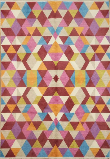Colorful Triangle Pattern Rug for Modern Home Decor 6x9