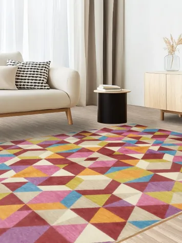 Colorful Triangle Pattern Rug for Modern Home Decor 6x9