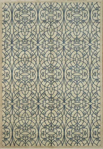 Chic Sophisticated Blue on Beige Design for Elegant Interiors 6x9