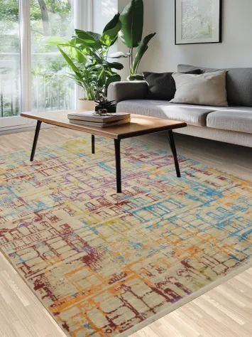 Vibrant City Building Inspired Rug for Contemporary Living 6x9