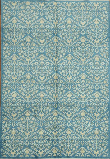Elegant Blue Patterned Rug for Living Room and Bedroom Décor 6x9
