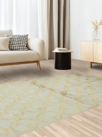 Luxurious Gold Patterned Rug for a Classic Living Room Touch 5x8