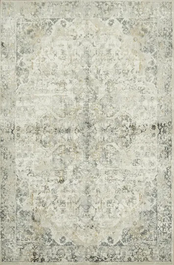 Vintage-Inspired Rug with Elegant Distressed Design 5x8