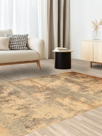 Vintage Distressed Look Rug with Abstract Patterns for Modern Spaces 5x8