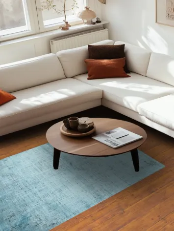 Stylish Distressed Blue Rug Perfect for Contemporary Home Design 4x6