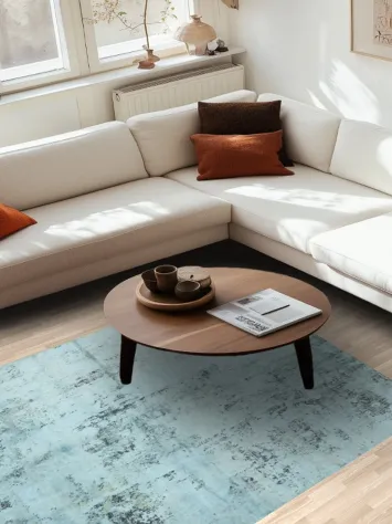 Stylish Blue Textured Rug for a Modern Aesthetic 5x8