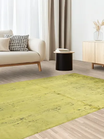 Elegant Distressed Yellow Rug for Modern Living Spaces 5x8