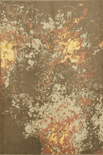 Contemporary Rustic Design Rug in Warm Earthy Tones 7x10