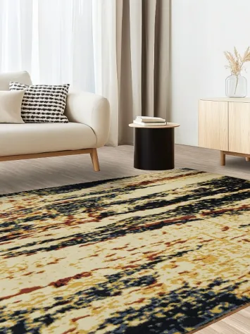 Bold Abstract Texture Area Rug with Striking Contrast and Style 7x10