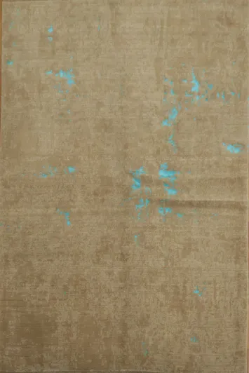 Stylish neutral rug with eye-catching Teal blue accents 6x10