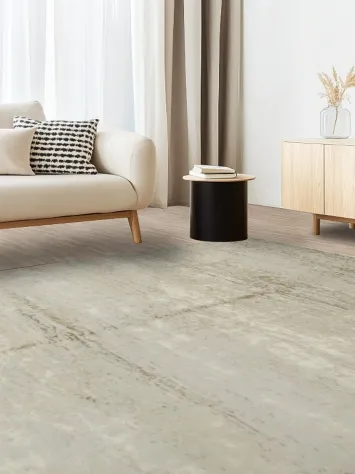 Elegant Minimalist Beige and  Champagne Rug for Modern Living Spaces 8x10