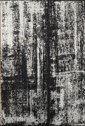 Sophisticated Textured Rug in Monochrome For Living Rooms 7x10