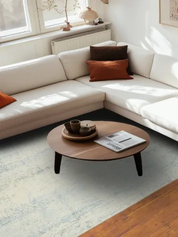 Sophistication in Simplicity: Subtle Blue Modern Rug 7x10