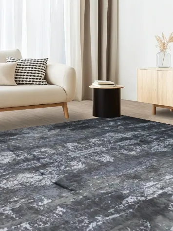 Artistic Gray and Blue Distressed Area Rug for Contemporary Living Spaces 8x10