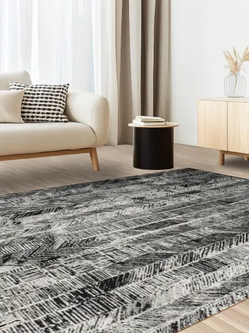 Modern Artistic Rug with Geometric Chevron Design 7x10