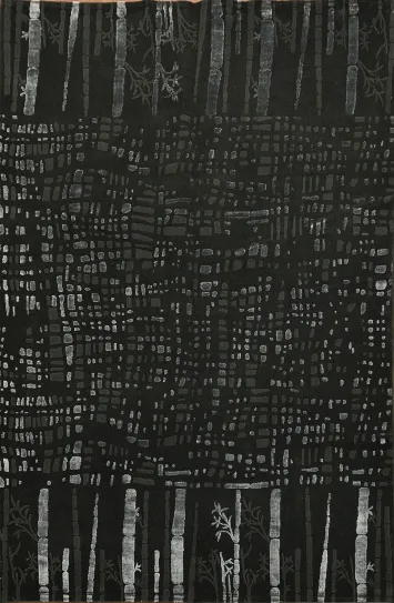 Elegant Black and Gray Rug with a Modern Abstract Design 7x10