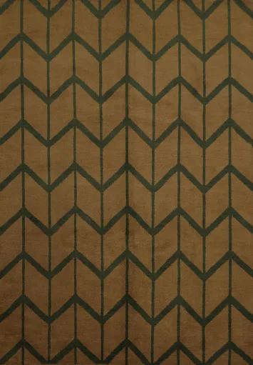 Timeless Brown and Green Chevron Moroccan Area Rug 8x10
