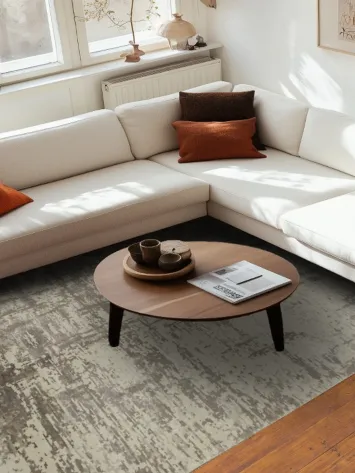 Neutral Gray Tones Rug Complements Various Interior Styles