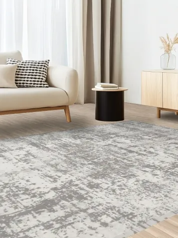 Elegant Abstract Design Rug with Gray Tones for Living Room 7x10