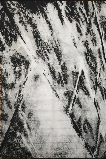 Stylish Abstract Pattern Rug in Monochrome Tones