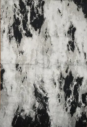 Modern Abstract Art Inspired Monochrome Floor Rug