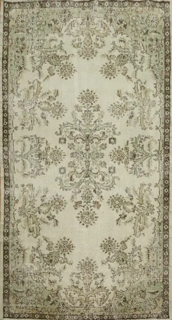 Wool Vintage Distressed Anatolian Area Rug 4x7