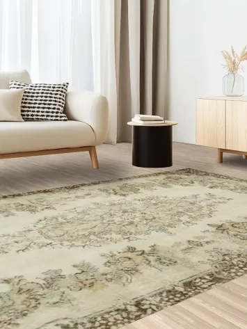 Vintage Distressed Anatolian Wool Area Rug 6x9