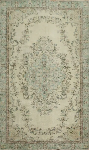 Vintage Distressed Anatolian Wool Area Rug 5x9