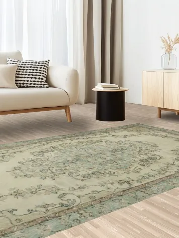 Vintage Distressed Anatolian Wool Area Rug 5x9