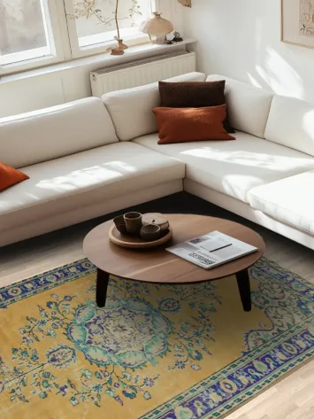 Vintage Distressed Anatolian Wool Area Rug 6x9