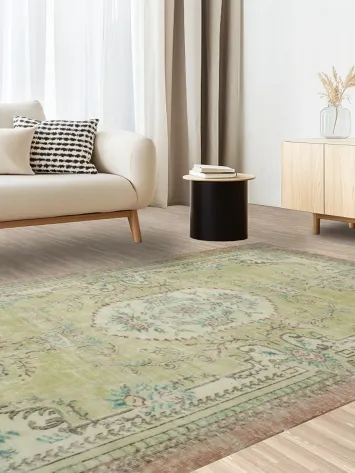 Aubusson Design Vintage Distressed Anatolian Area Rug 6x9